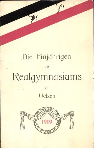 Studentika Ak Uelzen in Niedersachsen, Einjährige des Realgymnasiums 1919
