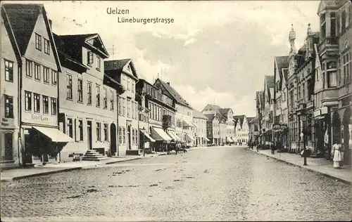 Ak Uelzen in Niedersachsen, Lüneburger Straße, Geschäfte