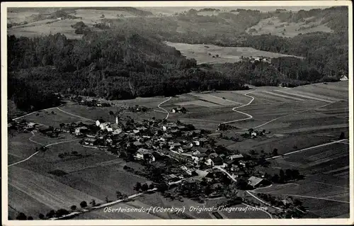 Ak Oberteisendorf Teisendorf in Oberbayern, Fliegeraufnahme vom Ort