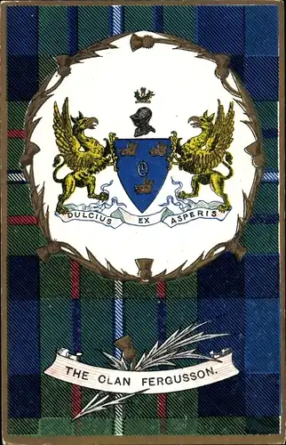Wappen Ak Schottland, The Clan Fergusson, Tartan