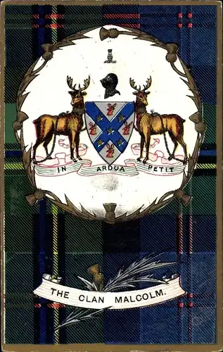 Wappen Ak Schottland, The Clan Malcolm, Tartan