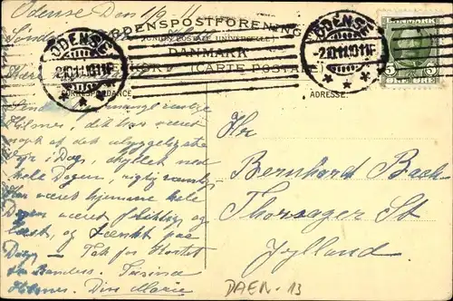 Ak Odense Dänemark, Parti fra Frederiksbroen