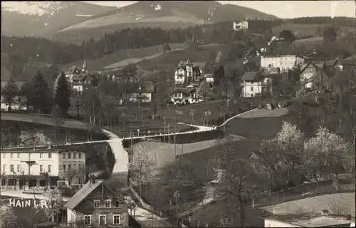 Foto Ak Hain Riesengebirge Schlesien, Blick zum Ort