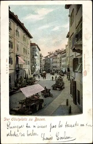 Ak Bozen Bolzano Südtirol, Obstplatz