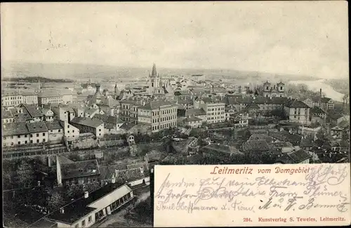 Ak Litoměřice Leitmeritz Region Aussig, Ort vom Domgebiet gesehen