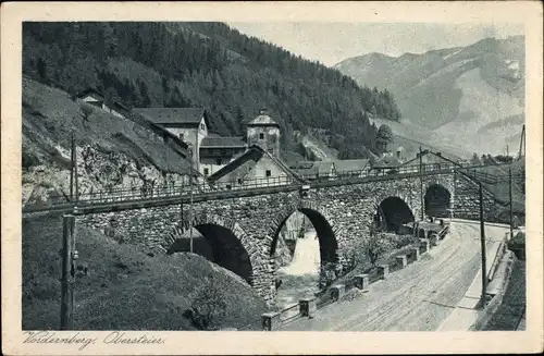 Ak Vordernberg Steiermark, Blick auf den Ort, Straße, Brücke