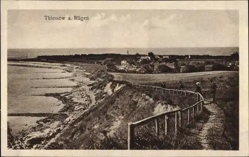 Ak Ostseebad Thiessow auf Rügen, Blick auf den Ort