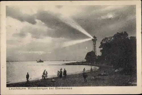 Ak Hamburg Altona Blankenese, Leuchtturm in Wittenbergen