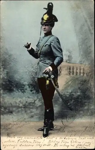 Ak Ungarischer Soldat in Uniform, Portrait, Säbel