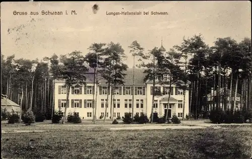 Ak Schwaan in Mecklenburg, Blick zur Lungen Heilanstalt