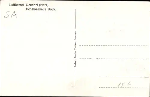 Ak Neudorf Harzgerode am Harz, Pensionshaus Bock