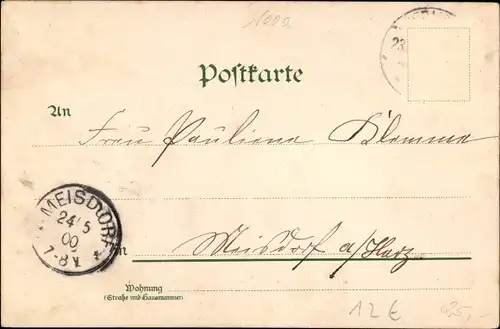 Litho Berlin ohne Straßenbahn, Denkwürdige Tage Mai 1900, Eisenbahn im Bahnhof, Reisende