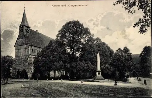 Ak Zarrentin am Schaalsee, Kirche und Kriegerdenkmal