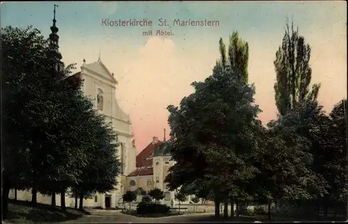 Ak Panschwitz Kuckau Oberlausitz, Kloster St. Marienstern, Klosterkirche, Abtei