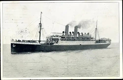 Ak Dampfschiff Hamburg, HAPAG, Ansicht Backbord