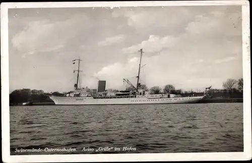 Ak Chorzelin Osternothafen Świnoujście Swinemünde Pommern, Deutsches Kriegsschiff, Grille, Aviso