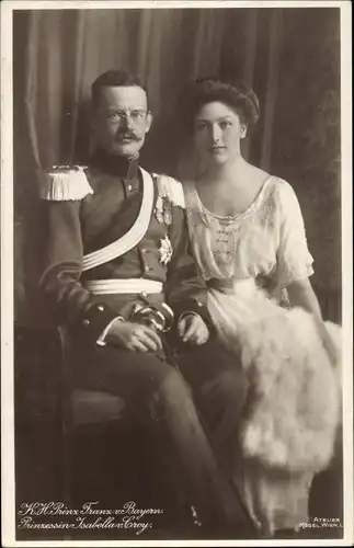 Ak Prinz Franz von Bayern, Isabella von Croy, Portrait
