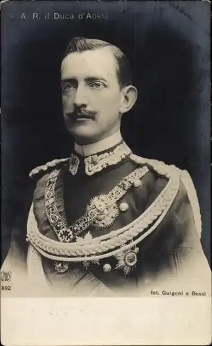 Ak Emanuel Philibert von Savoyen-Aosta, Duca d'Aosta, Portrait in Uniform