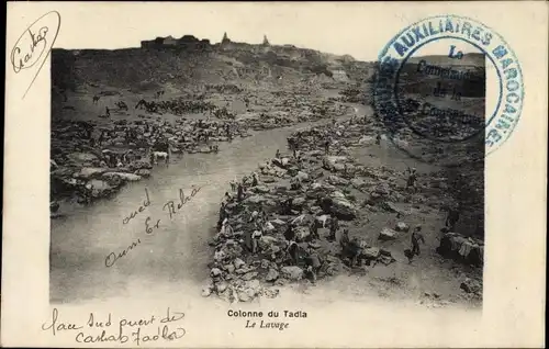 Ak Marokko, Colonne du Tadla, Le Lavage