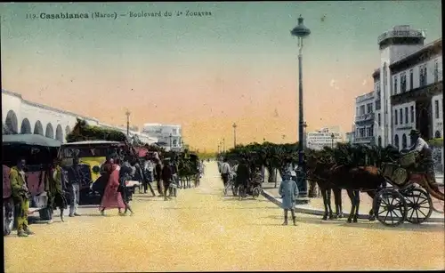 Ak Casablanca Marokko, Boulevard du 4e Zouaves