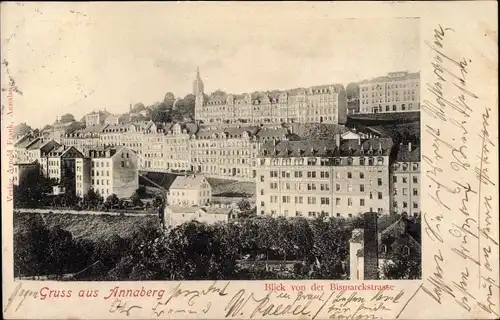 Ak Annaberg Buchholz Erzgebirge, Blick von der Bismarckstraße