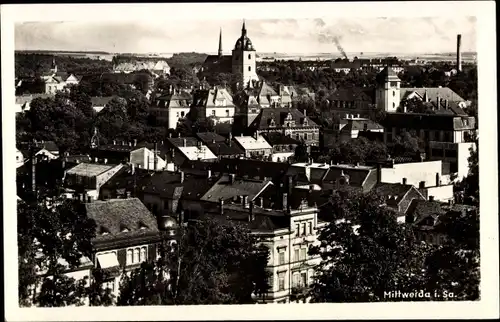 Ak Mittweida in Sachsen, Stadtpanorama, Turm, Gebäude