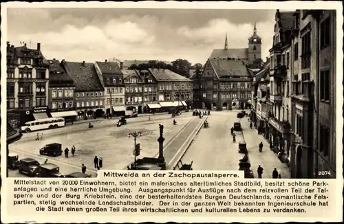 Ak Mittweida in Sachsen, Platz, Kirche, Gebäude