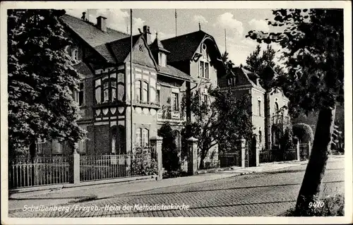 Ak Scheibenberg im Erzgebirge Sachsen, Heim der Methodistenkirche