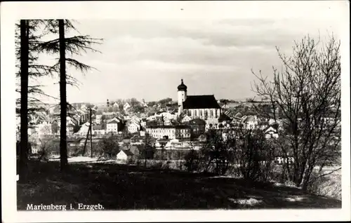 Ak Marienberg im Erzgebirge Sachsen, Panorama, Kirche