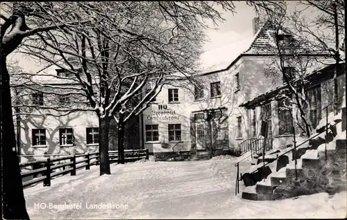 Ak Görlitz in der Lausitz, HO Berghotel Landeskrone, Winter