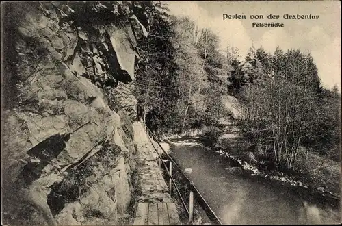 Ak Krummenhennersdorf Halsbrücke in Sachsen, Perlen von der Grabentour, Felsbrücke