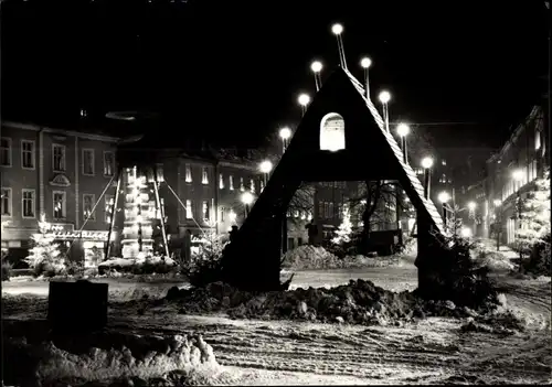 Ak Schneeberg im Erzgebirge, 500 Jahrfeier 1971, Kaue und Pyramide, Winter
