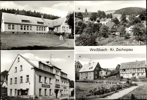 Ak Weißbach Amtsberg im Erzgebirge, Kindergarten, Teilansicht, Rathaus, Am Park