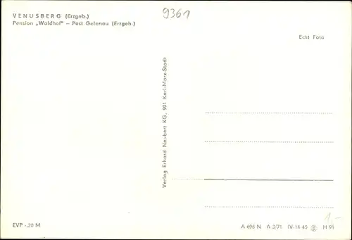 Ak Venusberg Drebach im Erzgebirge, Pension Waldhof