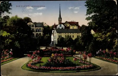 Ak Bad Elster im Vogtland, Blick in den Rosengarten