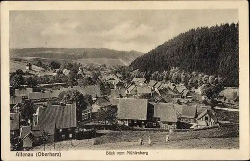 Ak Altenau Clausthal Zellerfeld im Oberharz, Blick vom Mühlenberg