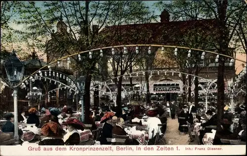 Ak Berlin Tiergarten, Partie im Kronprinzenzelt, In den Zelten 1