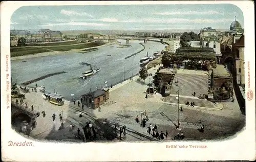 Ak Dresden Altstadt, Brühlsche Terrasse