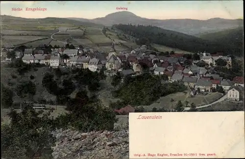 Ak Lauenstein Altenberg im Erzgebirge, Panorama vom Ort, Geising