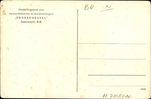 Ak Ossendrecht Woensdrecht Nordbrabant Niederlande, Herstellingsoord Dennenheuvel