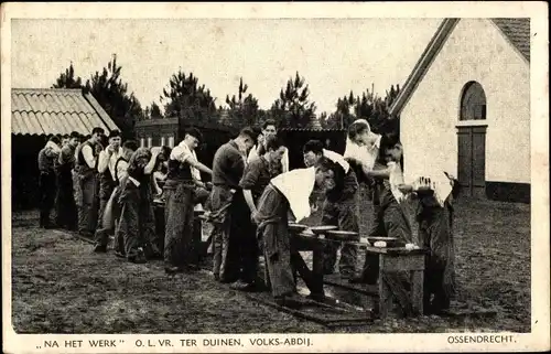 Ak Ossendrecht Woensdrecht Nordbrabant Niederlande, Volksabdij OL Vrouw ter Duinen, Na het Werk