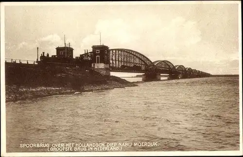 Ak Moerdijk Nordbrabant Niederlande, Spoorbrug over het Hollandsch Diep