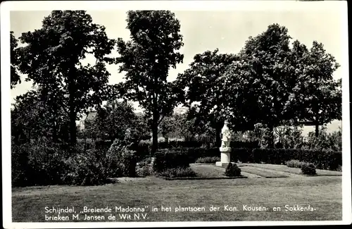 Ak Schijndel Nordbrabant Niederlande, Breiende Madonna, Kon. Kousen- en Sokkenfabrieken