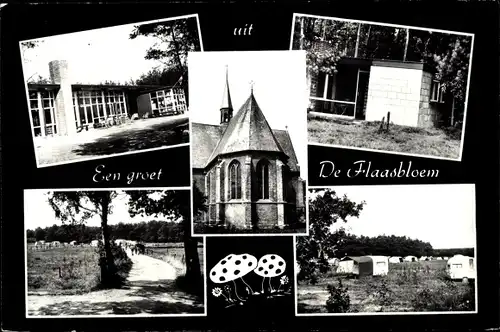 Ak Chaam Nordbrabant Niederlande, Recreatiecentrum De Flaasbloem, Kirche, Campingplatz