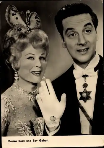 Ak Schauspieler Marika Rökk und Boy Gobert, Tänzerin, Portrait, Fledermaus