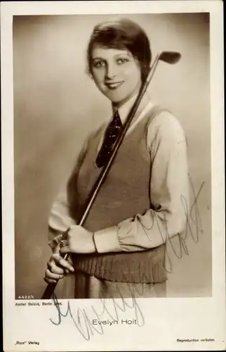 Ak Schauspielerin Evelyn Holt, Portrait, Autogramm