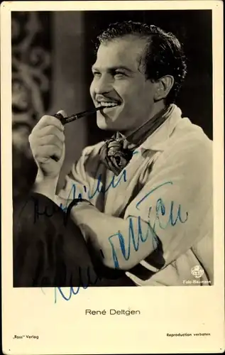 Ak Schauspieler Rene Deltgen, Portrait, Autogramm