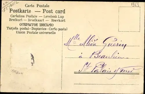 Präge Litho 1. April, 1er Avril, Fische, Blumen, Briefe