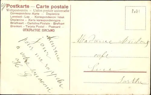 Ak Vermenschlichte Fische, Mutter mit Kindern, Regenschirm, Luftballon