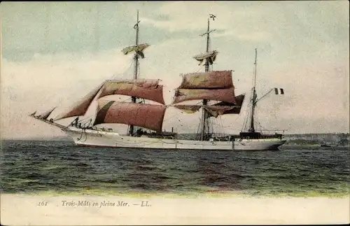 Ak Trois Mats en Pleine Mer, Segelschiff
